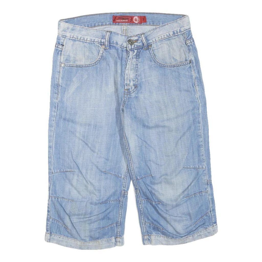 FISHBONE Mens Shorts Blue Casual M W34 Cotton Blend Denim Style