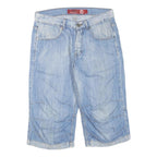 FISHBONE Mens Shorts Blue Casual M W34 Cotton Blend Denim Style