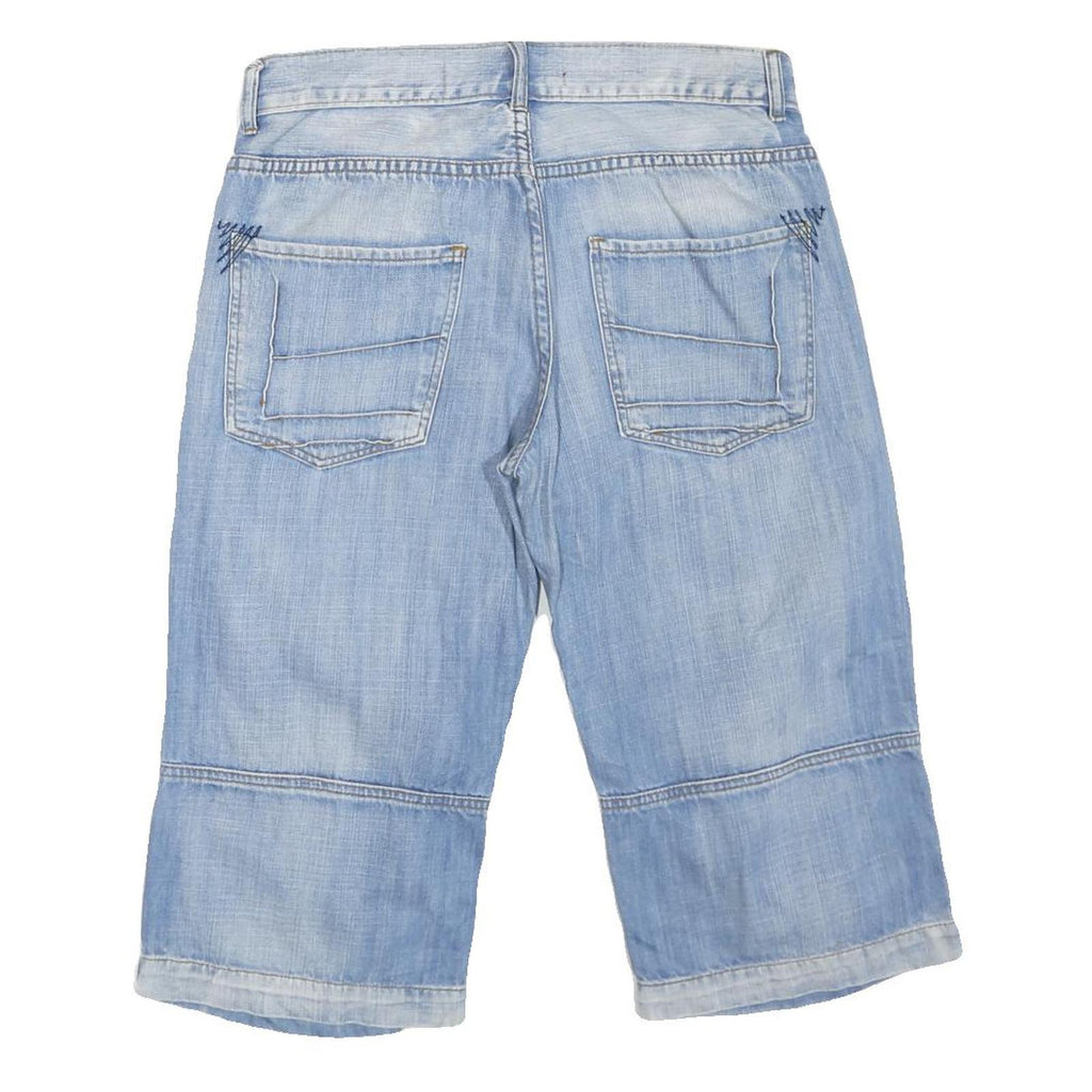 FISHBONE Mens Shorts Blue Casual M W34 Cotton Blend Denim Style