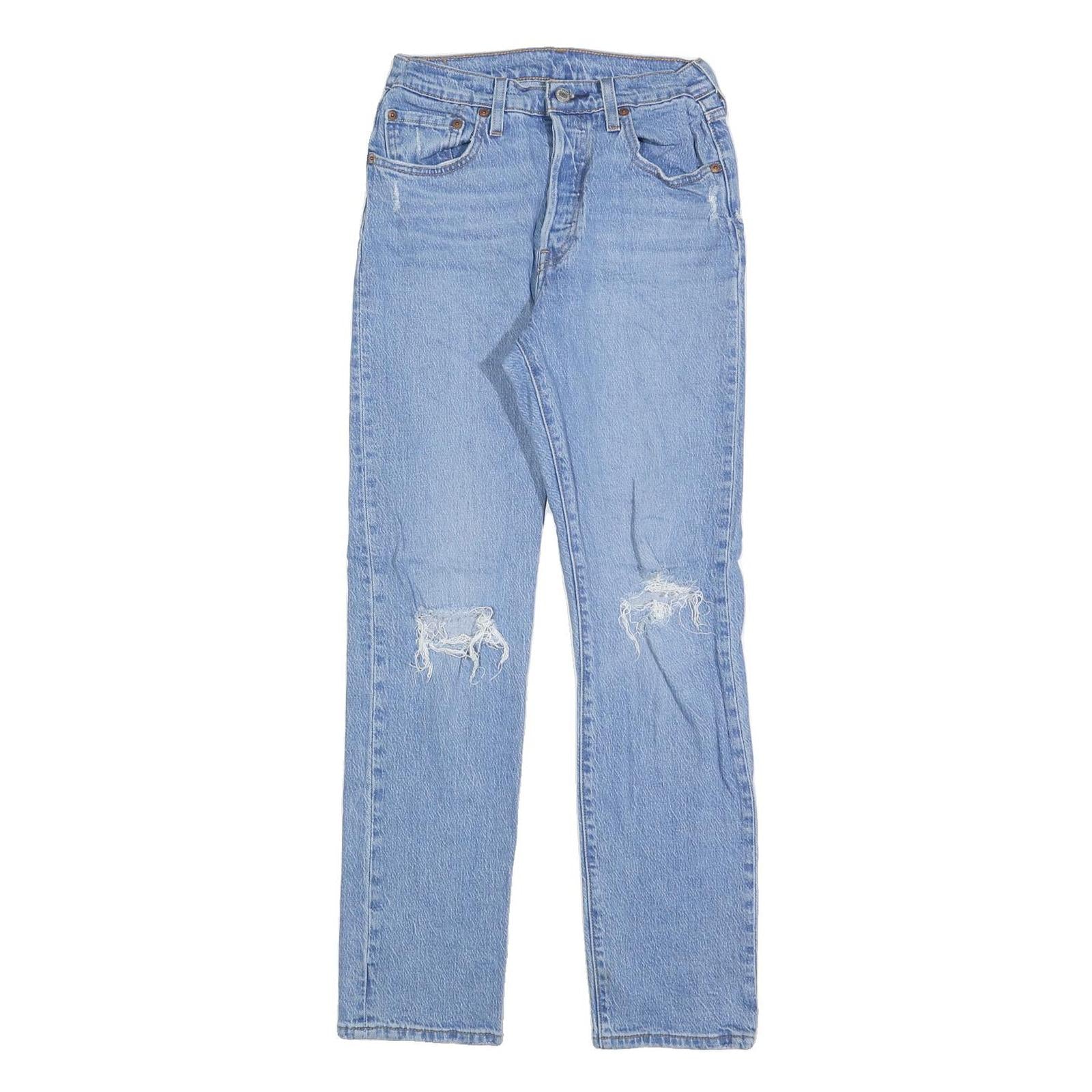 LEVI'S 501 Womens Regular Fit Straight Denim Light W24 L30 Classic Button Jeans