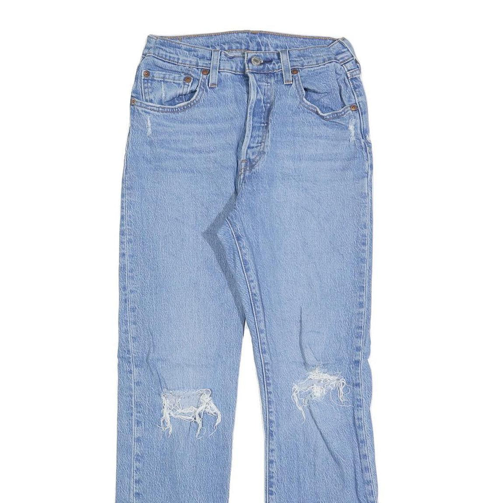 LEVI'S 501 Womens Regular Fit Straight Denim Light W24 L30 Classic Button Jeans