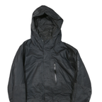 HELLY HANSEN Mens Black Outdoor Jacket M Polyester Blend Zip Hooded Plain Casual