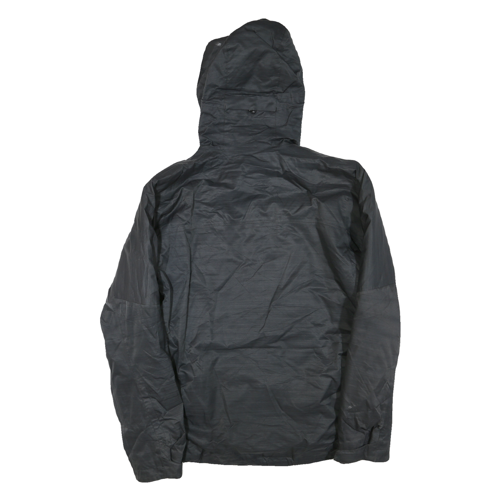 HELLY HANSEN Mens Black Outdoor Jacket M Polyester Blend Zip Hooded Plain Casual