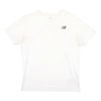 NEW BALANCE Mens White Graphic T-Shirt L Short Sleeve Crew Neck Cotton Blend