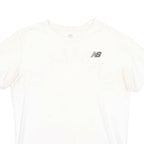 NEW BALANCE Mens White Graphic T-Shirt L Short Sleeve Crew Neck Cotton Blend