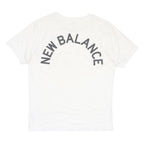NEW BALANCE Mens White Graphic T-Shirt L Short Sleeve Crew Neck Cotton Blend