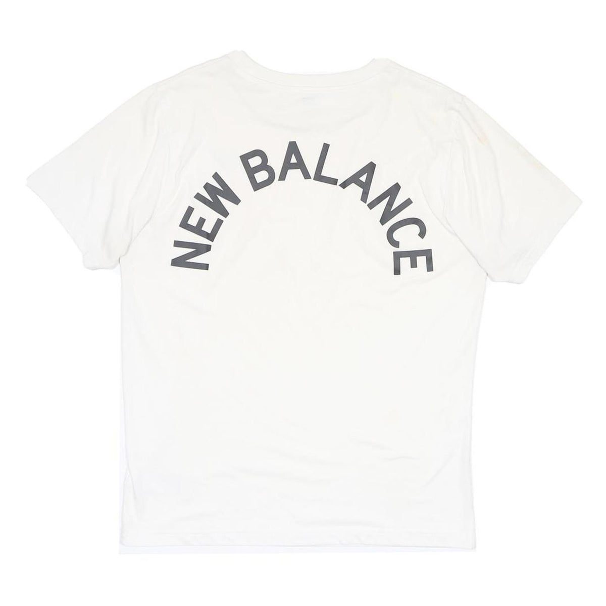 NEW BALANCE Mens White Graphic T-Shirt L Short Sleeve Crew Neck Cotton Blend