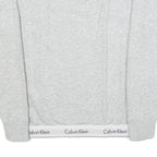 CALVIN KLEIN Womens Grey Sweatshirt Crew Neck S Logo Trim Pullover Cotton Blend