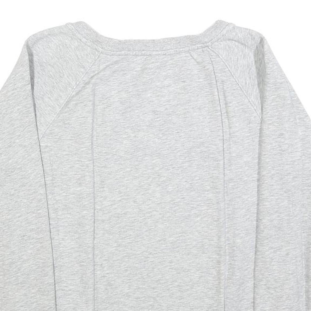 CALVIN KLEIN Womens Grey Sweatshirt Crew Neck S Logo Trim Pullover Cotton Blend