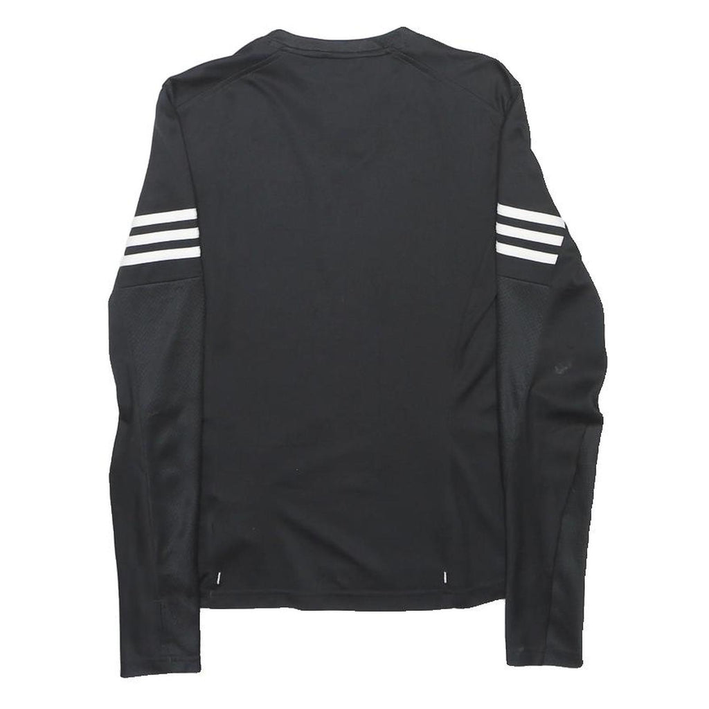 ADIDAS Womens Black & White Long Sleeve V-Neck T-Shirt XS Sports Activewear