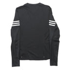 ADIDAS Womens Black & White Long Sleeve V-Neck T-Shirt XS Sports Activewear
