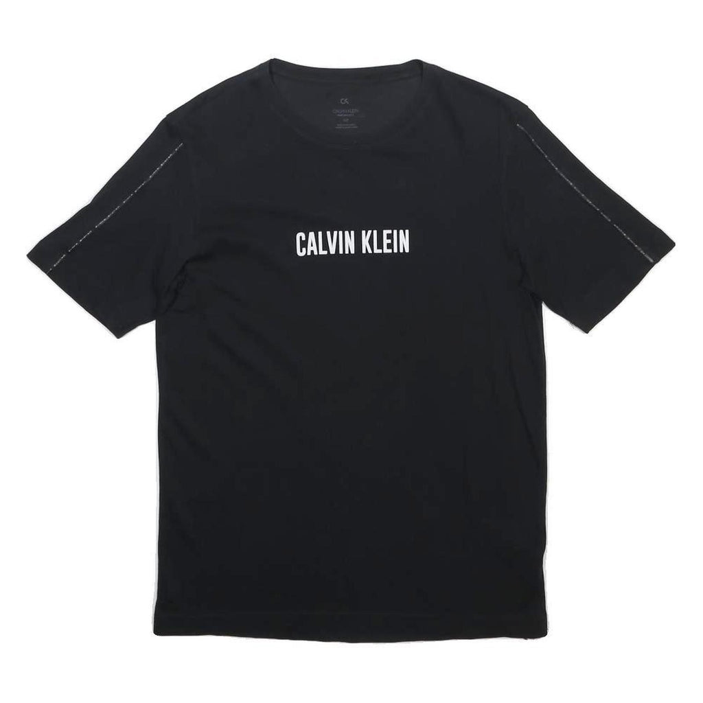 CALVIN KLEIN Mens Black S Short Sleeve Crew Neck Graphic T-Shirt Cotton Blend