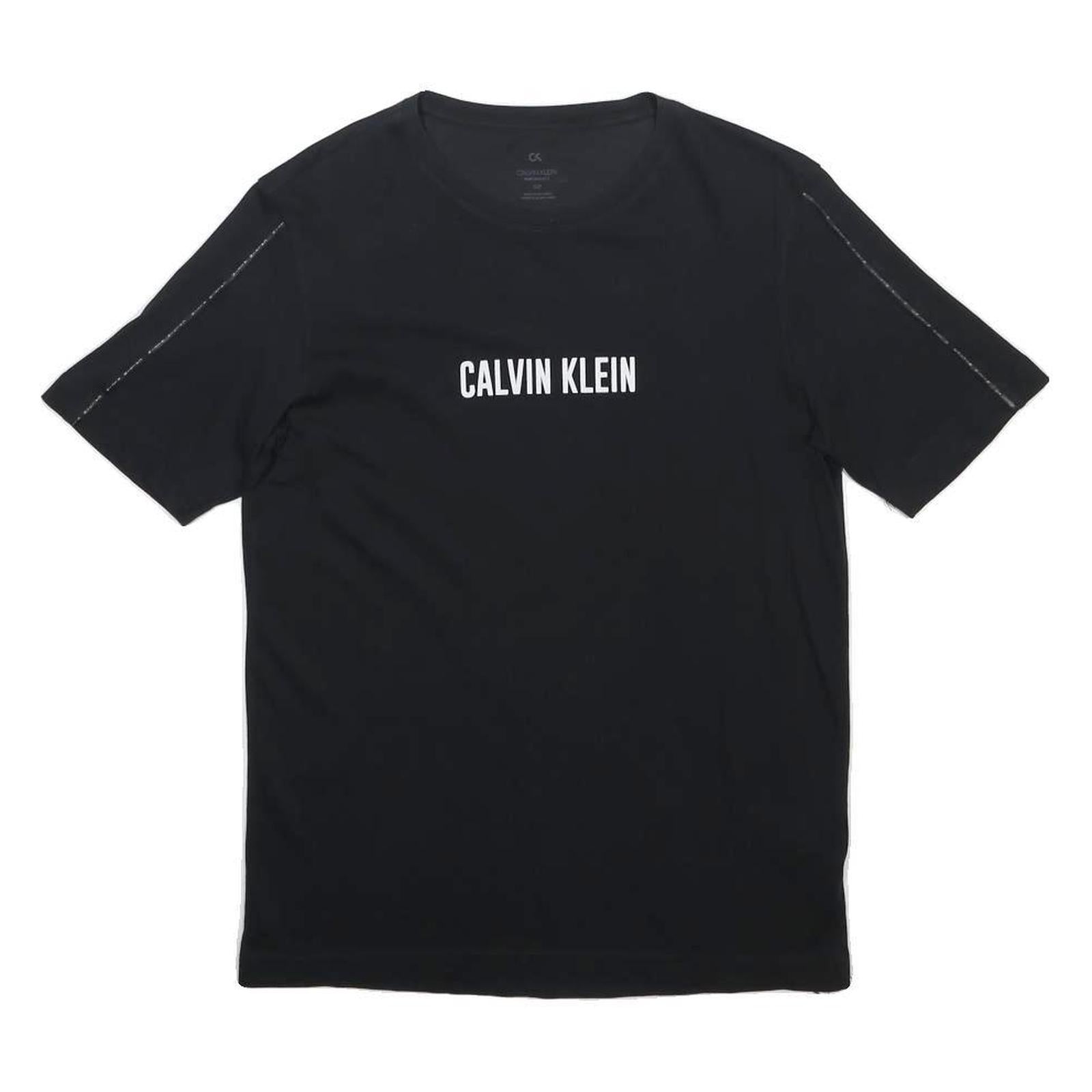CALVIN KLEIN Mens Black S Short Sleeve Crew Neck Graphic T-Shirt Cotton Blend