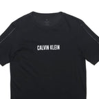 CALVIN KLEIN Mens Black S Short Sleeve Crew Neck Graphic T-Shirt Cotton Blend