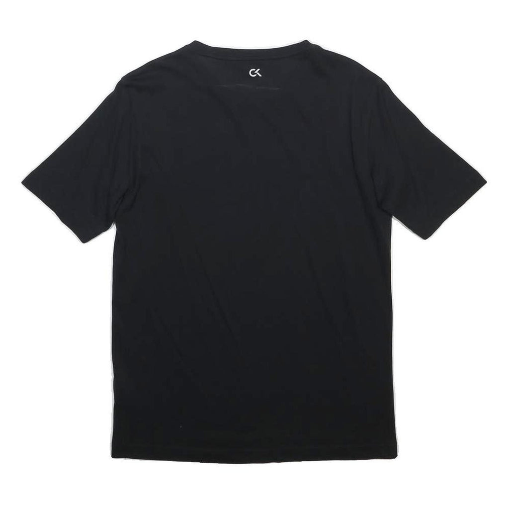 CALVIN KLEIN Mens Black S Short Sleeve Crew Neck Graphic T-Shirt Cotton Blend