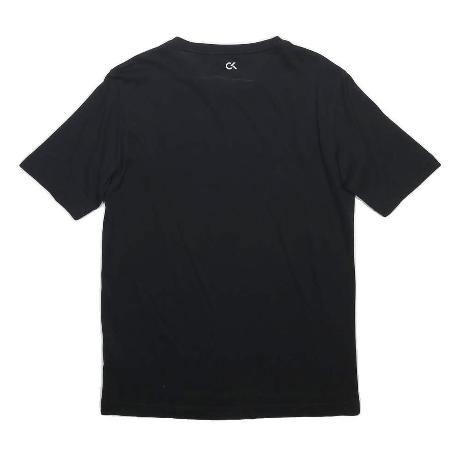 CALVIN KLEIN Mens Black S Short Sleeve Crew Neck Graphic T-Shirt Cotton Blend