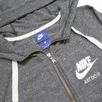 NIKE Mens Grey Full Zip Hoodie S Just Do It Logo Casual Sportswear Cotton Blend