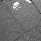 NIKE Mens Grey Full Zip Hoodie S Just Do It Logo Casual Sportswear Cotton Blend