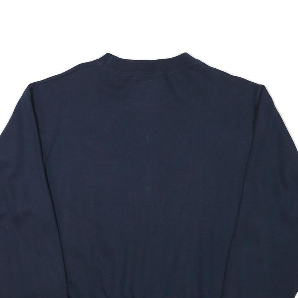 CHAMPION Mens Navy Blue Crew Neck S Cotton Blend Logo Sweatshirt Casual