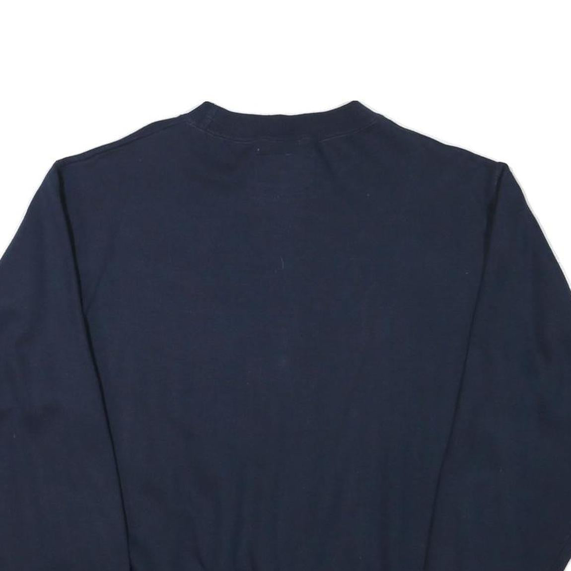 CHAMPION Mens Navy Blue Crew Neck S Cotton Blend Logo Sweatshirt Casual