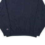 CHAMPION Mens Navy Blue Crew Neck S Cotton Blend Logo Sweatshirt Casual