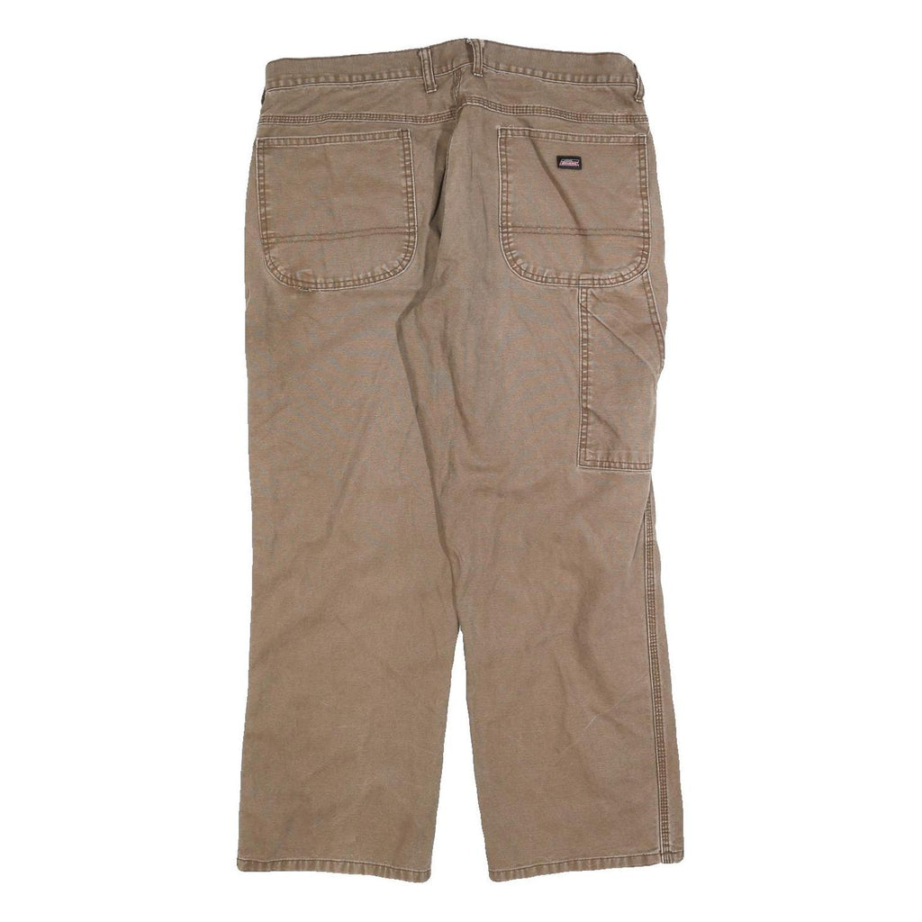 DICKIES Mens Jeans Beige Regular Straight Denim W36 L27 Workwear Cotton Blend