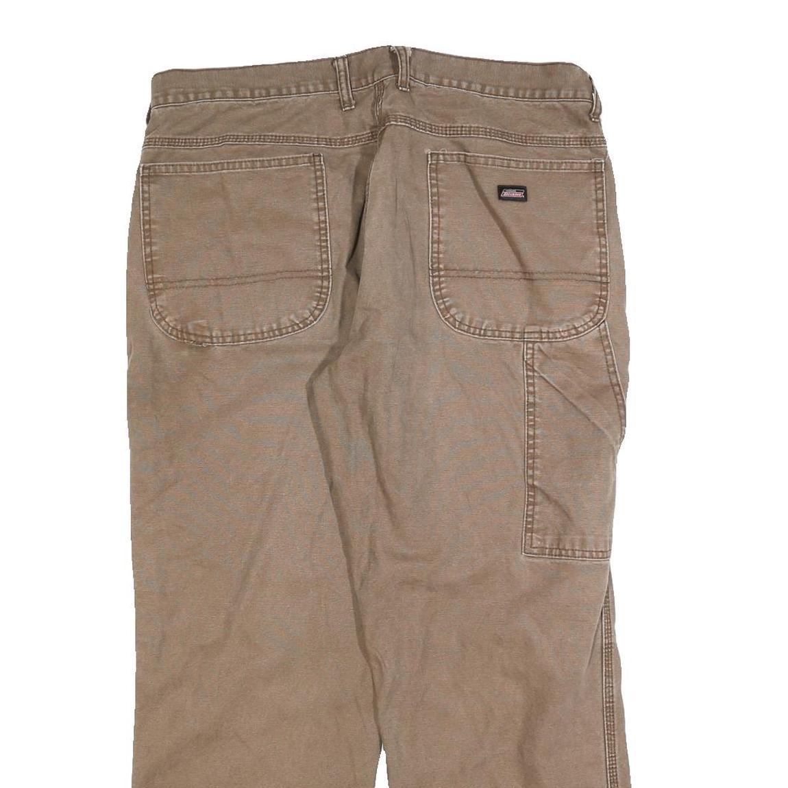 DICKIES Mens Jeans Beige Regular Straight Denim W36 L27 Workwear Cotton Blend