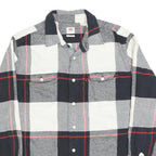 LEVI'S Mens Black & White Check Shirt L Cotton Blend Long Sleeve