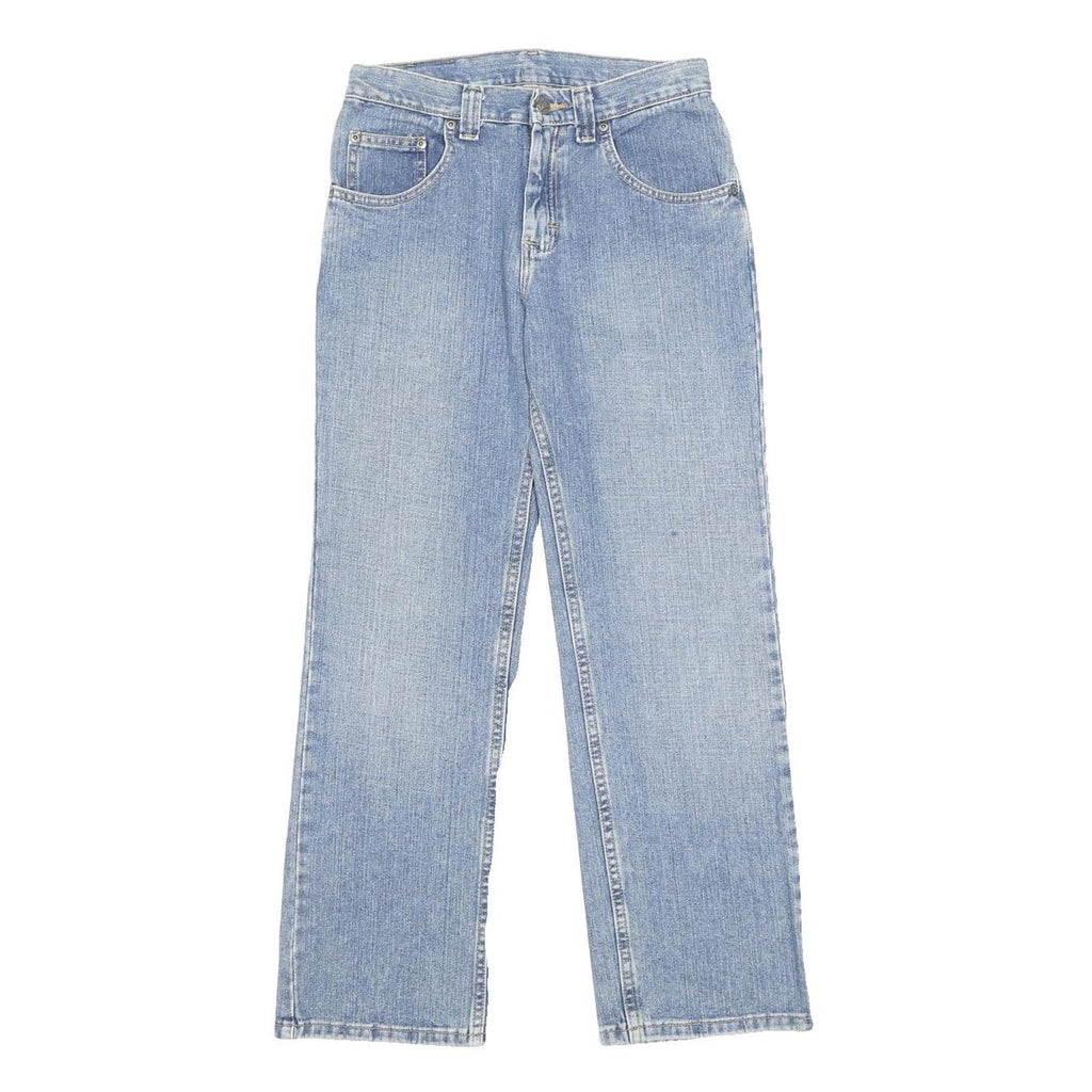 LEE Boys Regular Fit Blue Denim Jeans Cotton Blend W28 L28 Button Closure