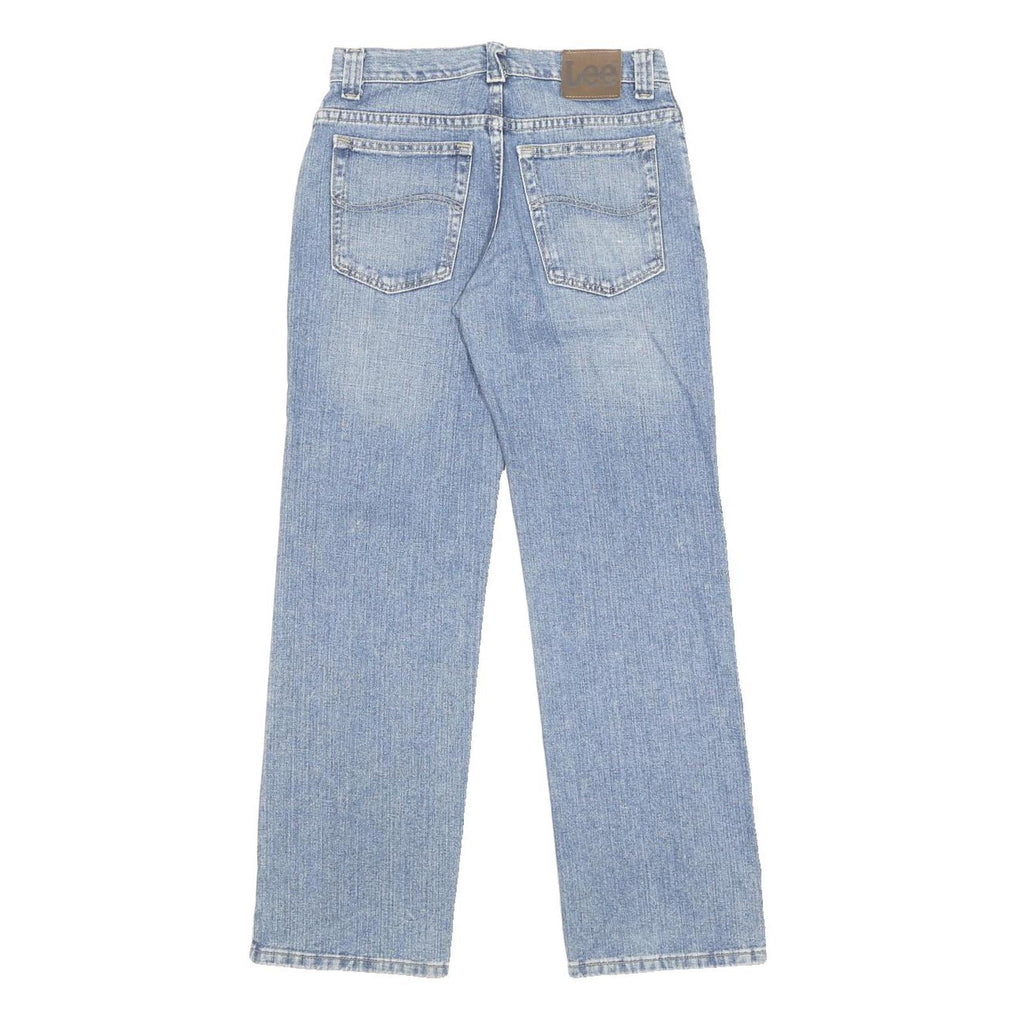LEE Boys Regular Fit Blue Denim Jeans Cotton Blend W28 L28 Button Closure