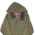 TOMMY HILFIGER Girls Green Jacket S Cotton Blend Plain Hooded Zip Casual