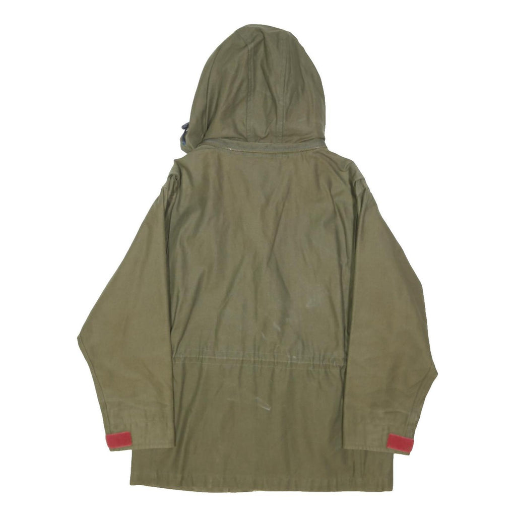 TOMMY HILFIGER Girls Green Jacket S Cotton Blend Plain Hooded Zip Casual