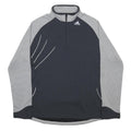 ADIDAS Womens Black & Grey Modern T-Shirt UK 14 Long Sleeve Half Zip Sportswear