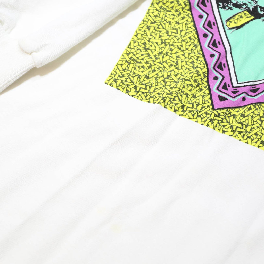 MASER Womens White Graphic Pullover Sweatshirt M 1/4 Zip Casual Warm