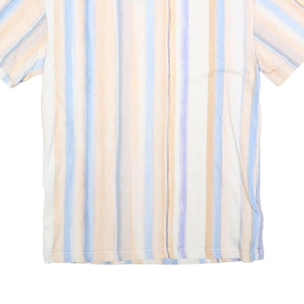 KARL KANI Mens Blue & Beige Striped T-Shirt XXS Short Sleeve Crew Neck Casual