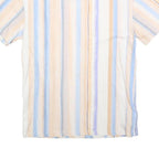 KARL KANI Mens Blue & Beige Striped T-Shirt XXS Short Sleeve Crew Neck Casual