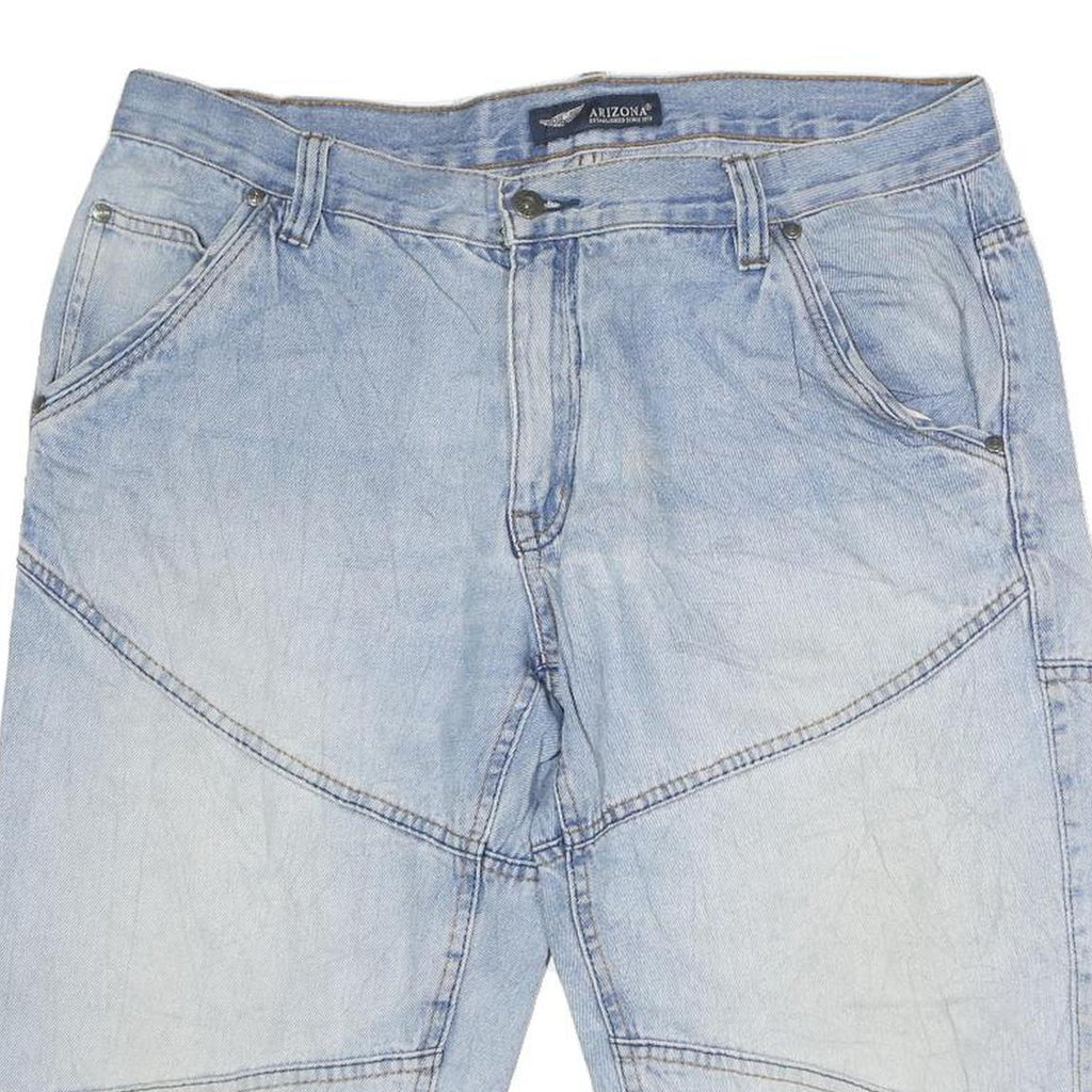ARIZONA JEAN COMPANY Mens Light Blue Denim Casual Shorts M W36 Casual Fit