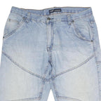 ARIZONA JEAN COMPANY Mens Light Blue Denim Casual Shorts M W36 Casual Fit