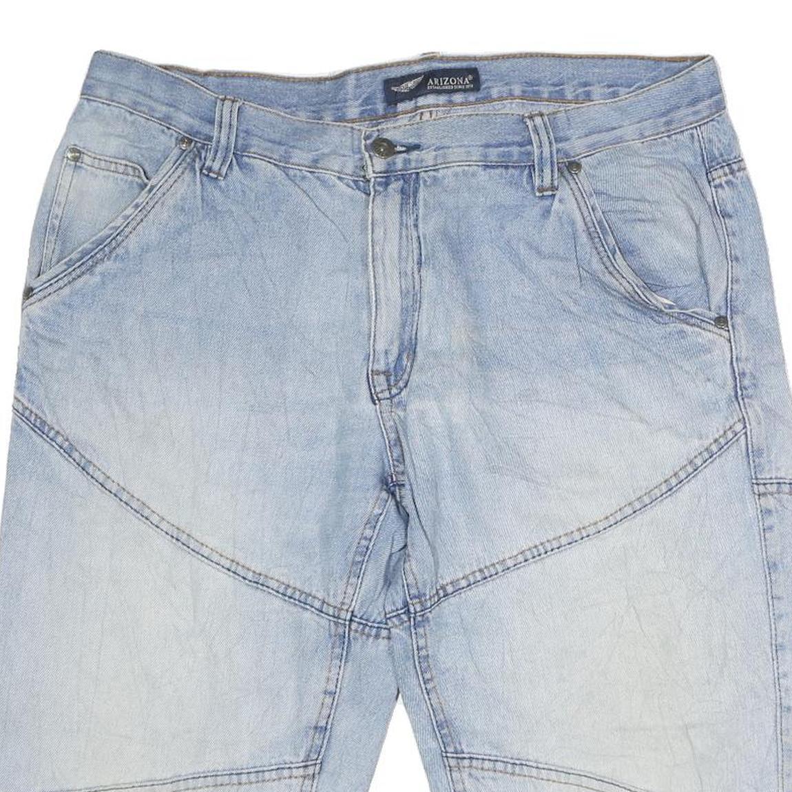 ARIZONA JEAN COMPANY Mens Light Blue Denim Casual Shorts M W36 Casual Fit
