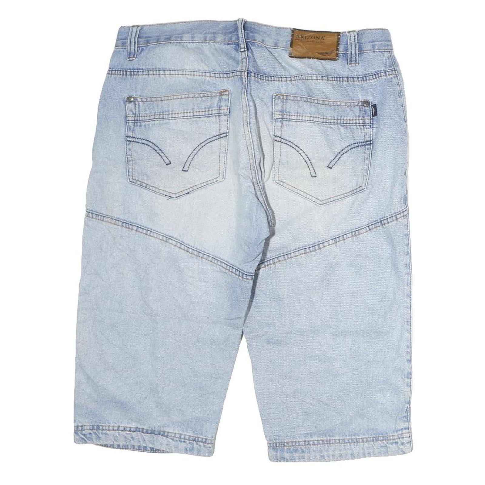 ARIZONA JEAN COMPANY Mens Light Blue Denim Casual Shorts M W36 Casual Fit