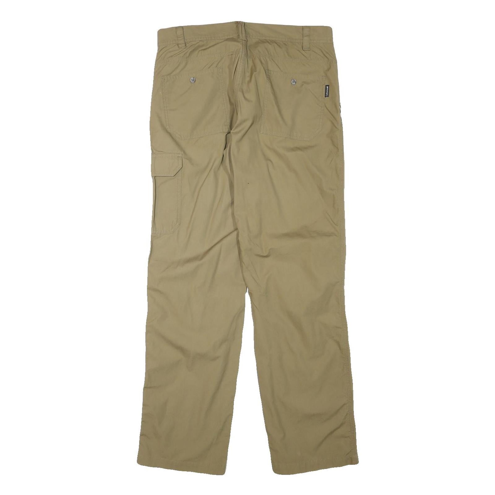 LAFUMA Mens Cotton Blend Beige Regular Straight Trousers W33 L32 Casual Outdoor