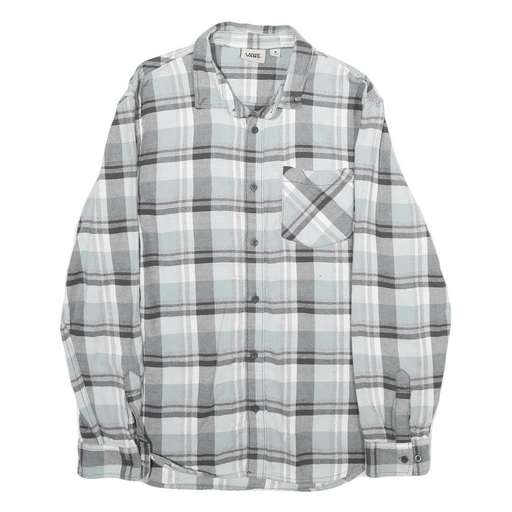 VANS Mens Blue & Grey Check Shirt M Long Sleeve Cotton Casual Button Up