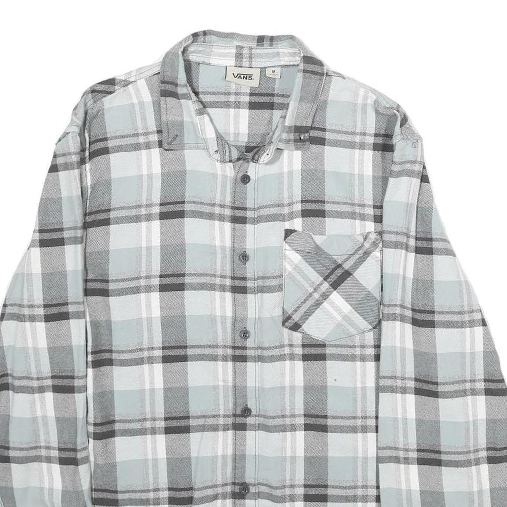 VANS Mens Blue & Grey Check Shirt M Long Sleeve Cotton Casual Button Up