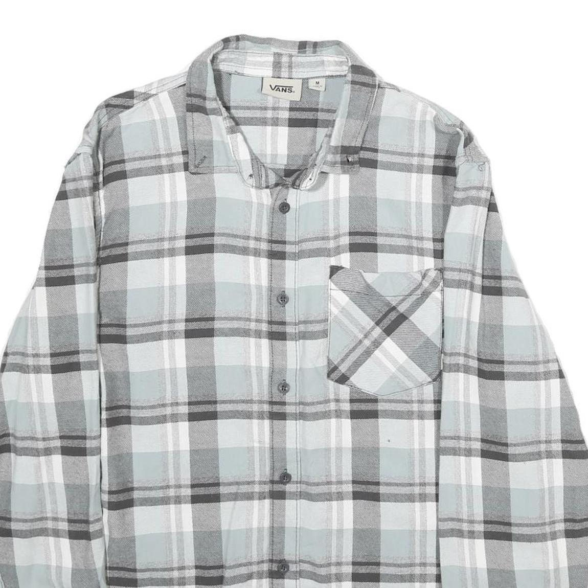 VANS Mens Blue & Grey Check Shirt M Long Sleeve Cotton Casual Button Up
