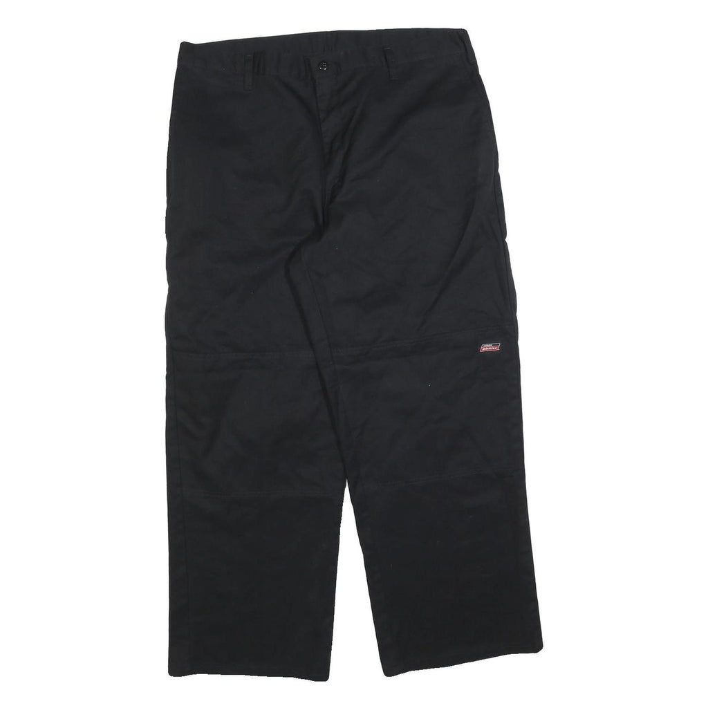 DICKIES Mens Cotton Blend Black Regular Fit Straight Leg Trousers W38 L30