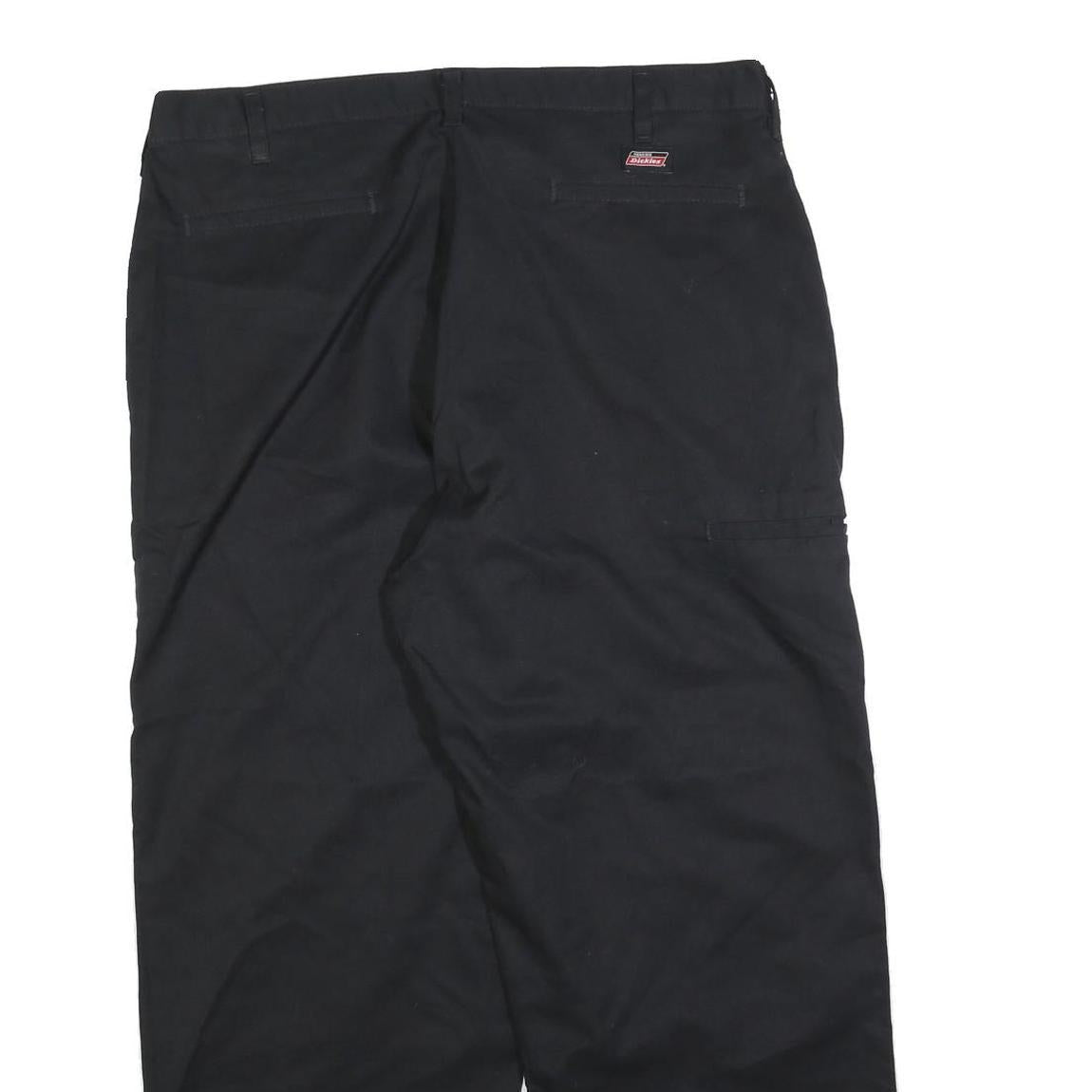 DICKIES Mens Cotton Blend Black Regular Fit Straight Leg Trousers W38 L30