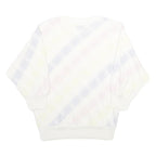 LADY ANNE Womens White Pastel Patterned Jumper Crew Neck Basic Knit L Casual