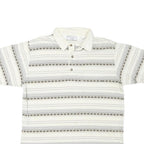 PALMLAND Mens Cream & Black Geometric Short Sleeve Polo Shirt M Cotton Blend