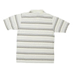 PALMLAND Mens Cream & Black Geometric Short Sleeve Polo Shirt M Cotton Blend