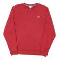 LACOSTE Mens Red Cotton Blend Crew Neck XL Sweatshirt Classic Comfort